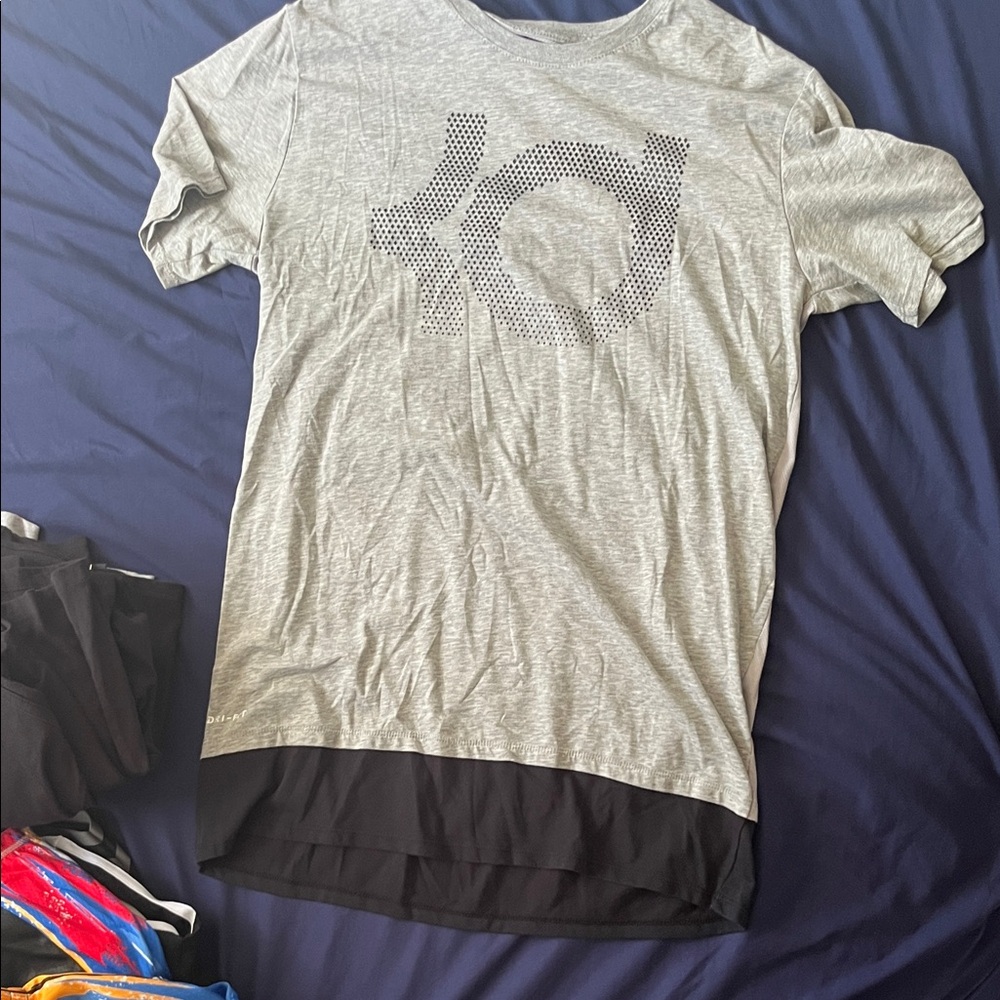 Gray and Black Nike Dri-Fit Tee KD branded